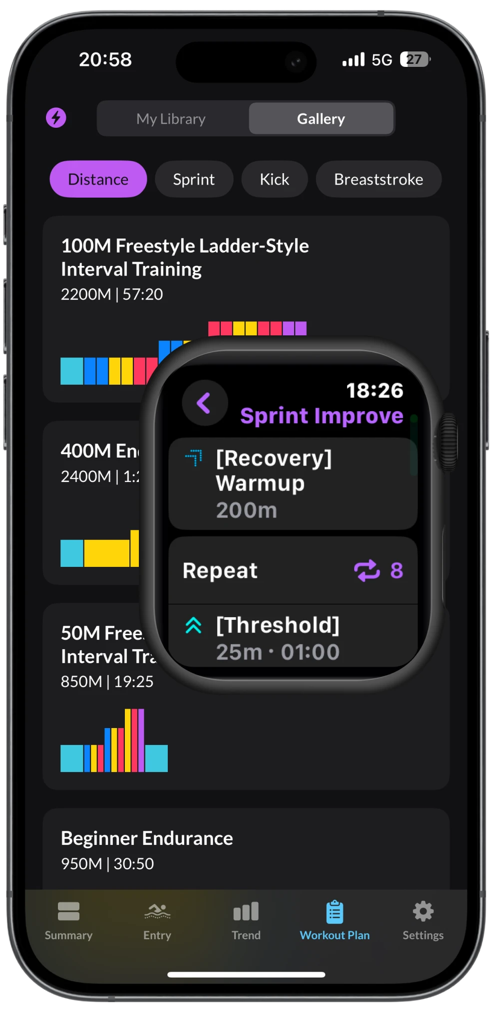 SwimNow — Benutzerdefinierte Trainings . Erstellen Sie Ihren eigenen strukturierten Schwimmplan und importieren Sie ihn auf die Apple Watch.